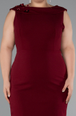 Midi Burgundy Plus Size Party Dress ABK2422