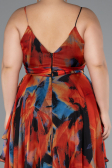 Long Orange Plus Size Evening Dress ABU5211