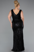 Long Black Beaded Formal Plus Size Dress ABU5188