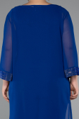 Sax Blue Long Chiffon Evening Dress ABT083