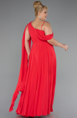 Long Pomegranate Flower Chiffon Formal Plus Size Dress ABU5194