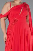 Long Pomegranate Flower Chiffon Formal Plus Size Dress ABU5194