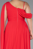 Long Pomegranate Flower Chiffon Formal Plus Size Dress ABU5194