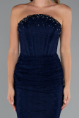 Long Navy Blue Dantelle Mermaid Evening Gown ABU5215