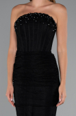 Long Black Dantelle Mermaid Evening Gown ABU5215