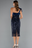 Midi Navy Blue Beaded Party Dress ABK2424