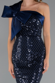 Midi Navy Blue Beaded Party Dress ABK2424