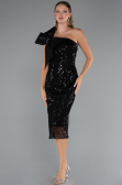 Midi Black Beaded Party Dress ABK2424