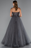 Long Anthracite Special Design Engagement Dress ABU5220