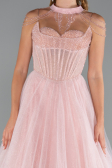 Long Powder Color Special Design Engagement Dress ABU5220