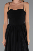 Long Black Chiffon Prom Gown ABU5223