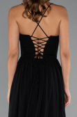 Long Black Chiffon Prom Gown ABU5223