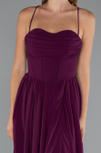 Long Cherry Colored Chiffon Prom Gown ABU5223