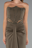 Long Olive Drab Evening Dress ABU5227