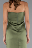 Olive Drab Long Satin Prom Gown ABU3474