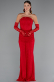 Long Red Dantelle Mermaid Evening Gown ABU5215