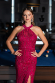 Long Fuchsia Evening Dress ABU5213