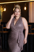 Long Mink Scaly Formal Plus Size Dress ABU5210