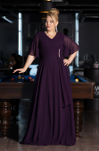 Long Purple Chiffon Plus Size Evening Dress ABU5180