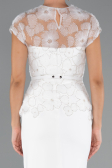 Midi White Dantelle Party Dress ABK2427