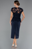 Midi Navy Blue Dantelle Party Dress ABK2427