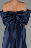 Long Navy Blue Beaded Evening Dress ABU5234