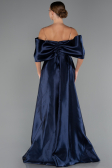 Long Navy Blue Beaded Evening Dress ABU5234