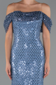 Long Indigo Beaded Evening Dress ABU5239