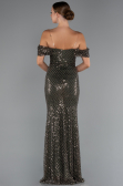Long Olive Drab Beaded Evening Dress ABU5239