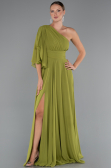 Long Pistachio Green Chiffon Prom Gown ABU5259