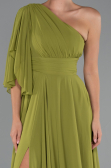 Long Pistachio Green Chiffon Prom Gown ABU5259