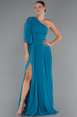 Long Oil Green Chiffon Prom Gown ABU5259