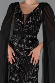 Long Black Beaded Evening Dress ABU5248