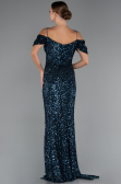 Long Oil Green Plus Size Evening Gown ABU5232
