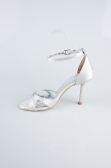 Silver Satin Evening Shoe ABS1155