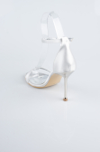 Silver Satin Evening Shoe ABS1157