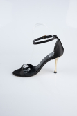 Black Satin Evening Shoe ABS1157