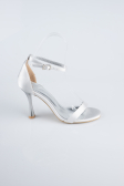 Silver Satin Evening Shoe ABS1158
