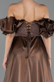 Long Brown Beaded Evening Dress ABU5154