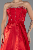 Long Red Satin Evening Dress ABU5264