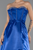 Long Sax Blue Satin Evening Dress ABU5264