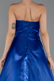 Long Sax Blue Satin Evening Dress ABU5264