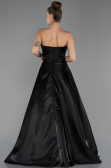 Long Black Satin Evening Dress ABU5264