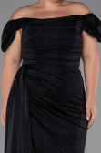 Long Black Plus Size Evening Dress ABU2658