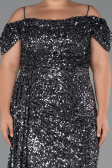 Long Anthracite Plus Size Evening Gown ABU5232