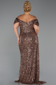 Long Copper Plus Size Evening Gown ABU5232