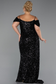 Long Black Plus Size Evening Gown ABU5232