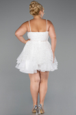 Short White Formal Plus Size Dress ABK2436