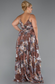 Long Brown Plus Size Evening Gown ABU5266