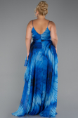 Long Sax Blue Plus Size Prom Dress ABU5267